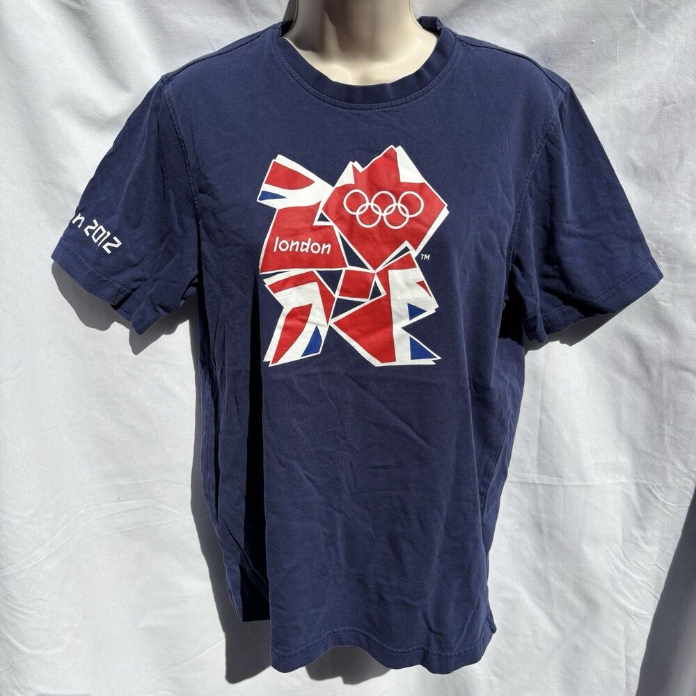 2012 LONDON Summer Games OLYMPICS T-Shirt By Adidas Navy Blue Unisex Size S